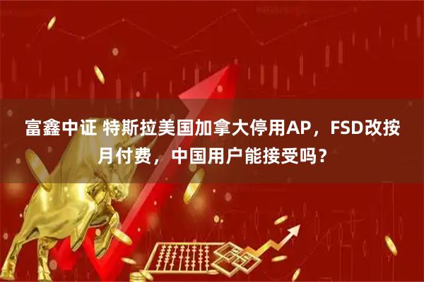 富鑫中证 特斯拉美国加拿大停用AP，FSD改按月付费，中国用户能接受吗？